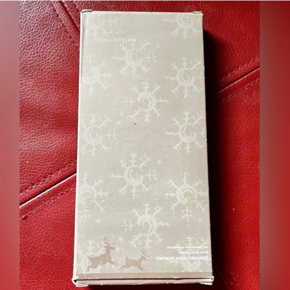 VINTAGE SILVER SENTIMENT ANGEL CHRISTMAS TREE ORNAMENT - MEASURES APPROX. 6.5" - Picture 6 of 7